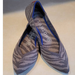 Rothy's The Point Zebra Print Loafers Size 6